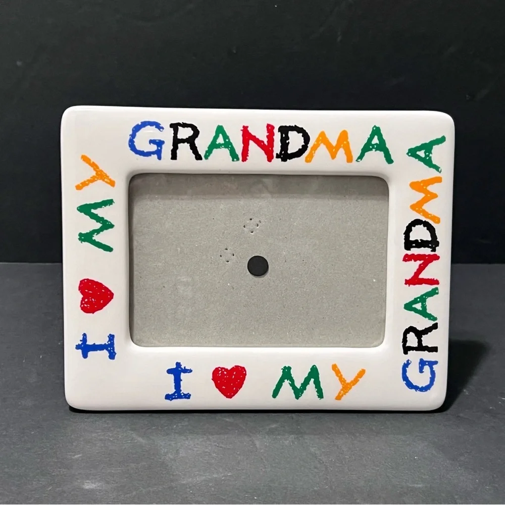 I Love My Grandma Colorful Ceramic Picture Frame Holds 4x6 Photo
